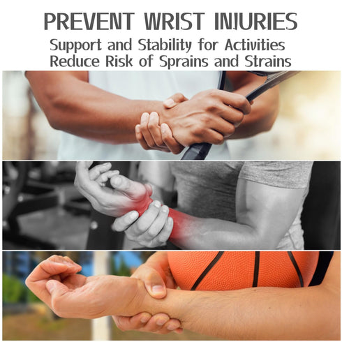 2 Pack Wrist Braces - Wrist Wraps for Carpal Tunnel, Arthritis, and Tendinitis Pain Relief - Fits Both Right and Left Hands - Compression and Supp...