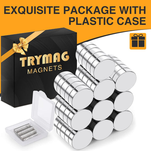 TRYMAG Small Magnets, 120Pcs Tiny Rare Earth Magnets, Strong Neodymium Magnets Small Round Fridge Magnets for Whiteboard, Refrigerator, DIY, Kitch...