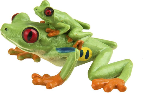 Safari Ltd. Red-Eyed Tree Frog with Baby - Hand-Painted, Lifelike 2.75" Model Figure - Fun Educational Toy for Boys, Girls & Kids Ages 3+...