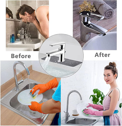2Pcs Kitchen Sink Splash Guard, Faucet Mat for Kitchen Sink, Water Absorbent Pads Protector, Faucet Counter Sink for Kitchen, Bathroom, RV, Water ...