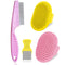 4Pack Pet Grooming Brush Kit, Aoche Dog Bath Brush Flea Comb for Dogs Pet Shampoo Brush Soothing Massage Rubber Comb Flea Lice Comb Cat Tear Stain...