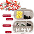 1Pack Travel Pill Organizer, 8 Compartments Portable Pill Case, Small Pill Box for Pocket Purse Portable Medicine Vitamin Container Beige...