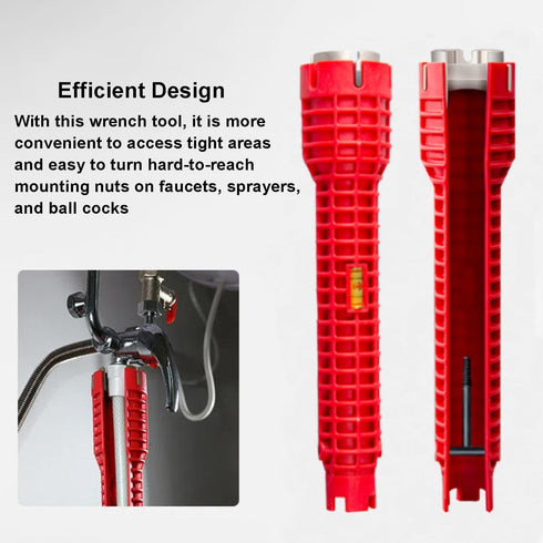8 in 1 Multifunctional Sink Bathroom Wrench, Wrench Faucet Plumbing Tool, Plumber Sink Wrench Installation Pipe Extractor, Household Water Pipe Fa...