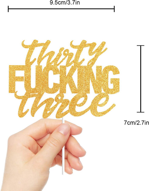 Thirty Three Happy Birthday Cake Toppers 33rd Birthday Cake Toppers 33 Years Old Anniversary Party Decorations Supplies...