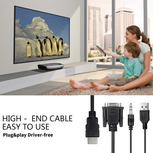 VGA to HDMI Adapter Cable, 4ft with Audio for PC, Laptop to Monitor, Display, HDTV...