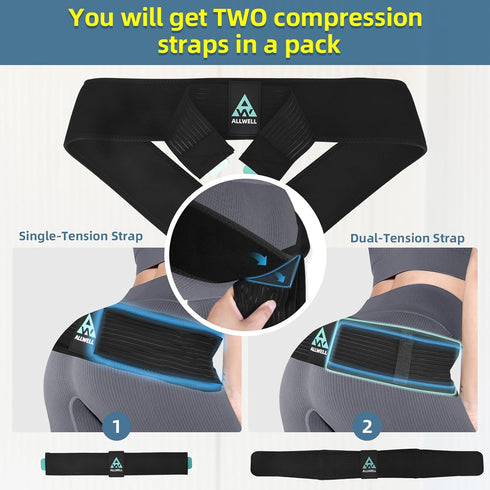 ALLWELL Sacroiliac Si Belt for Women and Men, Sciatica Ease, 3 IN 1 Back Brace for lower Back Support, Pelvis Lumbar Hip Pain Relief...