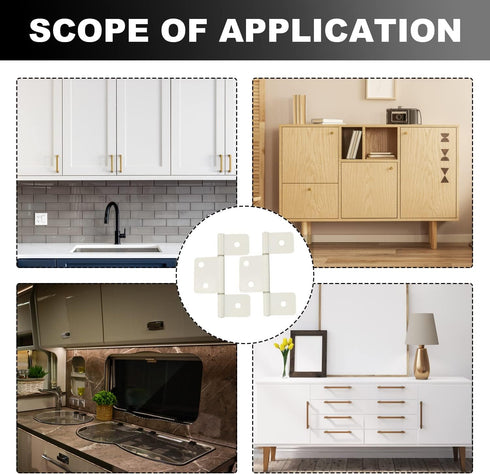 Three Leaf Non-Mortised Hinge for Mobile Home & RV Interior 6 Packa White Door Hinges with Screws...