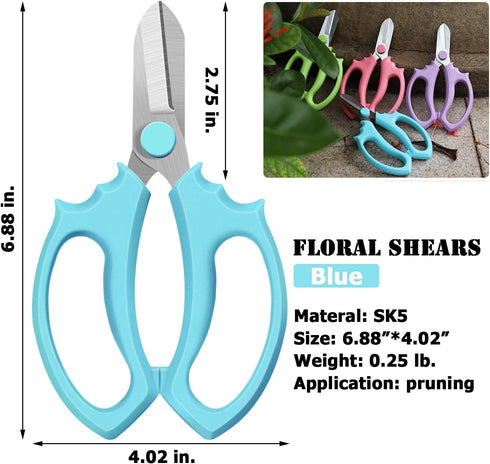Floral Shears,Professional Flower Scissors,Garden Shears with Comfortable Grip Handle,Pruning Shears,Floral Scissors for Arranging Flowers,Gardeni...