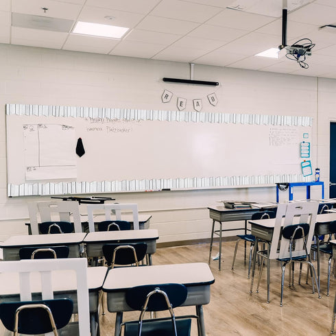 AIEX White Wood Bulletin Board Trim, 66ft/20m Bulletin Board Borders Back-to-School Decoration Borders for Classroom School Office Chalkboard Blac...