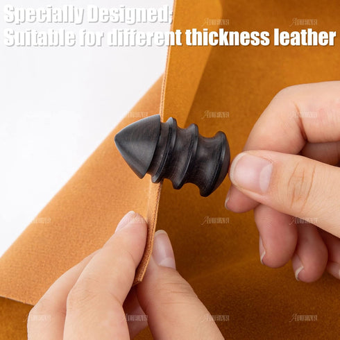 AUEAR, 2 Pack Leather Burnished Bits for Rotary Burnisher Tools PU Burnishing Tips Clean Edges of DIY Crafts Projects...