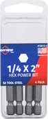 Mayhew Tools 19410-4 SAE Hex Power Bit, 1/4 x 2", 4-Pack...