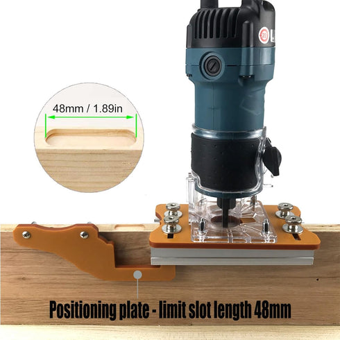 Trimming Machine Slotted Bracket, 2 in 1 Invisible Fastener Slotting Bracket for Woodworking, Aluminum Alloy Wood Router Slotting Locator, Woodwor...
