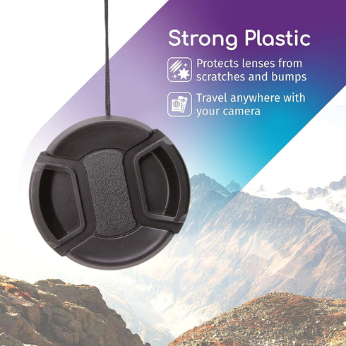 52MM Snap-On Front Lens Cap Cover Compatible with Canon, Nikon, Sony, Pentax All DSLR Lenses...