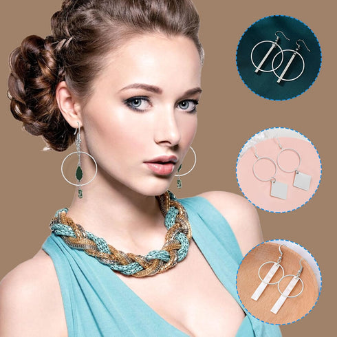 80Pcs Earring Hoops for Jewelry Making, 50mm Earrings Beading Hoop Earrings Findings Hypoallergenic Round Circle Hoop Earring Bulk Open Bezel Pend...