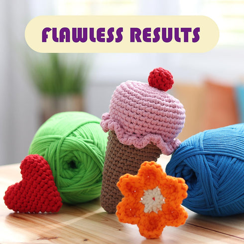 Soft Yarn for Crocheting – Crochet & Knitting Yarn, Beginner Yarn with Easy-to-See Stitches, 250 Yds Amigurumi Yarn, Cotton-Nylon Blend Tshirt Yar...