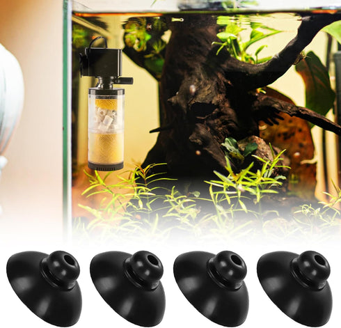 16pcs Fish Tank Suction Cups, Black Aquarium Suction Cup Camp Clip Rubber Suction Cup Clips Accessories Fish Tank Attachments for Fish Tank Aerati...