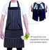 Kitchen Cooking Apron for Women and Men, Adjustable Chef Bib Apron with Pockets - 32" x 28" - Black/White Pinstripe- 1 Pcs...