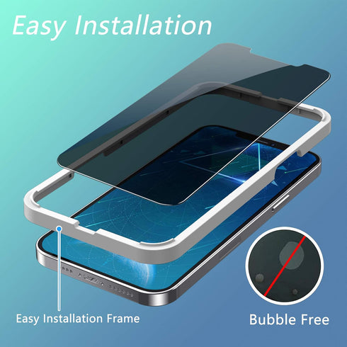 (2 Pack for Privacy Screen Protector for iPhone 12 Mini, Anti Spy Screen Protector Tempered Glass Film, Touch Sensitive, Bubble-Free, Case Friendl...
