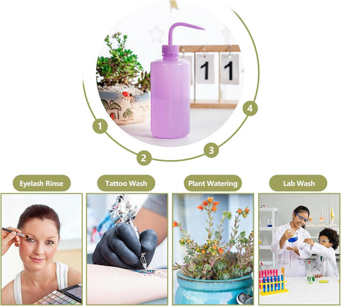 Tattoo Wash Bottle- Melphoe Water Squirt Bottle Succulent Watering, Safety Rinse Bottle Watering Tools, Economy Plastic Squeeze Washing Bottle for...