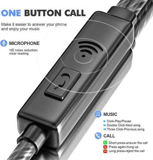 Wired Earbuds with Microphone 5 Pack, in-Ear Headphones with Heavy Bass, High Sound Quality Earphones Compatible with iPad, Laptop, MP3, Android S...