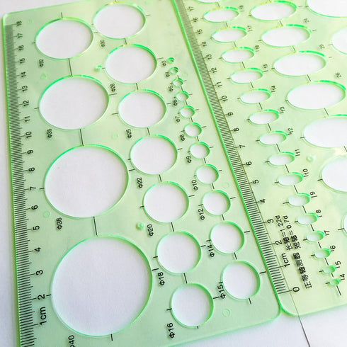 XYBAGS 2PCS Professional Quality Circle and Oval Template Measuring Templates Ruler for Office/Creative Studio/Personal Drawing/Drafting...
