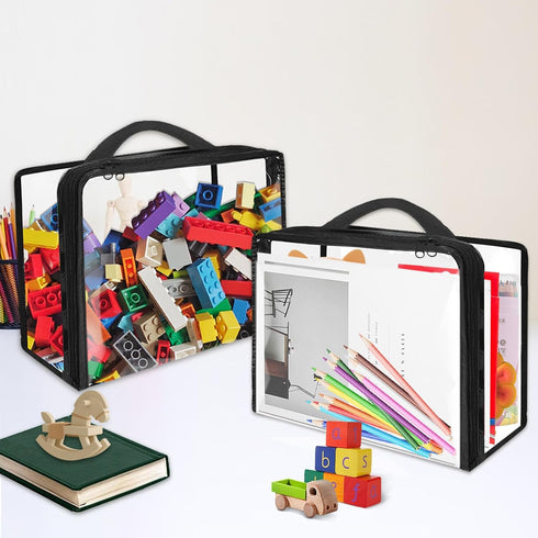 6 Pack Extra Large Toy Storage Bags PVC Organizing Bags with Zippered, Toy Storage Organizer with Portable Handheld?Waterproof Toy Bags for Board ...