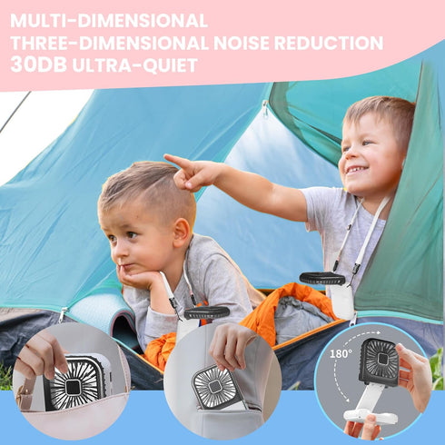 Portable Mini Fan, Black Foldable Personal Handheld Portable Fan with Power Bank, Mini Fan USB Rechargeable, Phone Holder, 4 Speeds Adjustment for...