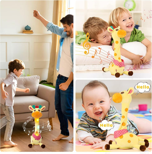 Emoin Giraffe Stuffed Animal Baby Toys 6 to 12 months Giraffe Toys Singing 10 Children's Songs Dancing Giraffe Light Up Toys Repeat What You Say G...