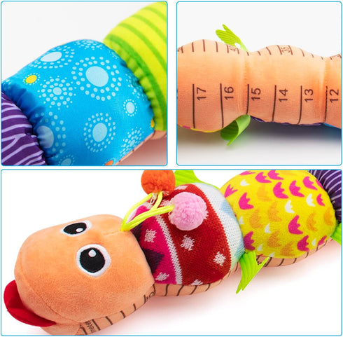 Baby Toys for 0-3-6-12 Months,Musical Caterpillar Infant Toys with Rattle Crinkle Squeakers,Stuffed Animal Tummy Time Toys Plush Crawling Newborn ...