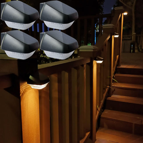 Solar Fence Lights Outdoor Waterproof Led,Fence Lights Solar Powered,Solar Step Lights,Solar Lights for Outside Backyard Railing Wall Step Patio D...