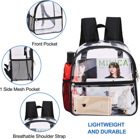 USPECLARE Clear Backpack for Stadium Approved 12×6×12, Water proof Clear Bag for Stadium Events and Concert Work Sport Event...