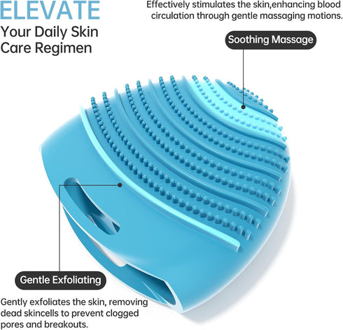 Silicone Face Scrubber Exfoliator, 4 Pack, Gentle Exfoliating Face Wash Brushes for Sensitive Skin, Waterproof Facial Cleansing Brush for Men and ...