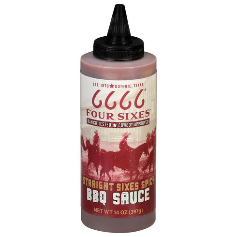 6666 Four Sixes Straight Sixes Spicy BBQ Sauce, 14 Ounce...