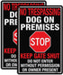 No Trespassing Dog On Premises Sign, 12"×8" Beware Of Dog Signs for Fence,Do Not Enter Aluminum Sign, Fade Resistant/Waterproof, Indoor or Outdoor...