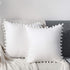 CAWANFLY Set of 2 Decorative Throw Pillow Covers with Cute Pom Pom, Square Soft Cushion Case Home Decor for Couch Sofa Bed 18x18Inch/45x45 cm (Whi...