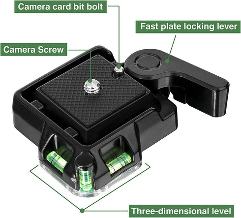 Konsait Camera Camcorder Tripod Monopod Ball Head QR-40 Quick Release Plate Clamp Adapter with Plate Double Insurance Button for DSLR Camera Tripo...