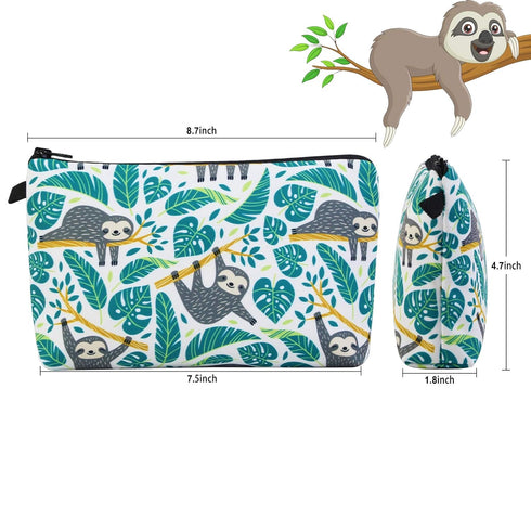 MAGEFY Small Makeup Bag Waterproof Cosmetic Bag Portable Travel Makeup Bags with Zipper Lightweight Makeup Pouch (1 pack, 0172 sloth gifts)...