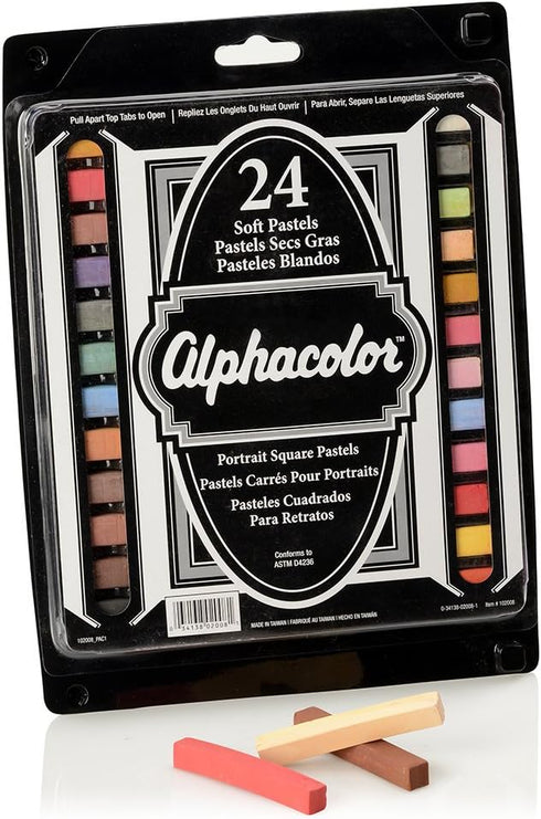 Alphacolor Soft Pastels, Multi-Cultural Portrait Pastels for Skin Tones, 24 Pastels per Set (102008)...