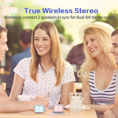 LENRUE A2 Portable Wireless Bluetooth Speaker with Lights and Lanyard,5W Mini Small Metal Speakers Bluetooth 5.0/Aux-in for iPhone Android Home Ou...