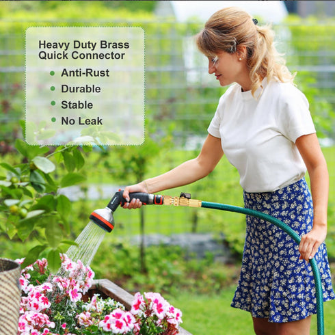 Garden Hose Quick Connectors 6 Set, Solid Brass 3/4 Inch Thread Fitting, Water Hose Connectors Garden Hose Disconnect 3/4" GHT, No-Leak Male Femal...