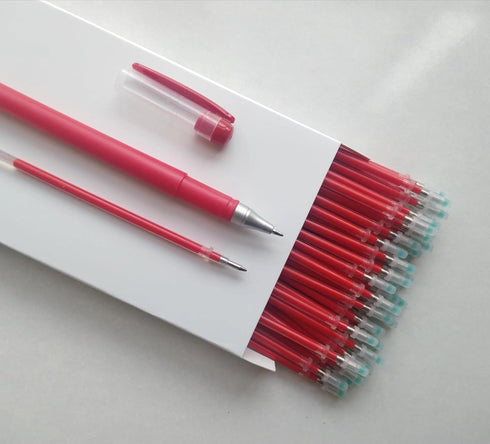 Gel Pens 0.5mm Refills, Red Gel Pen Refills, 50-Pack 0.5 mm Gel Ink Pen Replace Refills,Send 1 Extra pens,Red Pen Refills Easy Drying, Smooth Writ...