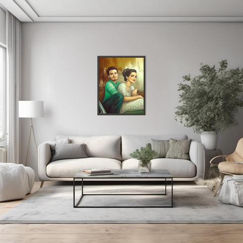 Posterizer 1 pcs-cute couple hugging-Valentine's day inspired art-Romantic Art-Holiday Poster Collection-Gift for Couples boyfriend girlfriend Hus...