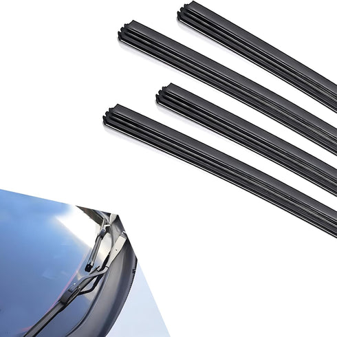 4 PCS Car Wiper Blade Replacement Strip, 28" 45-degree Wiping Angle Boneless Structure Windshield Cleaning Wiper Rubber Strip, Modification Access...