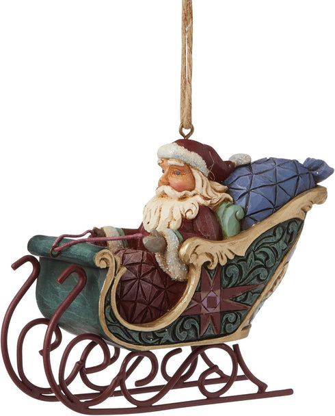 Enesco Jim Shore Heartwood Creek Santa in Sleigh Event Ornament...
