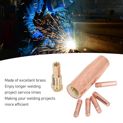 Mig Welding Accessory, Flux Core Gasless 0.8mm Brass Nozzle Tips Kit for FC90 80GL Forney Easy Weld 261308 306...