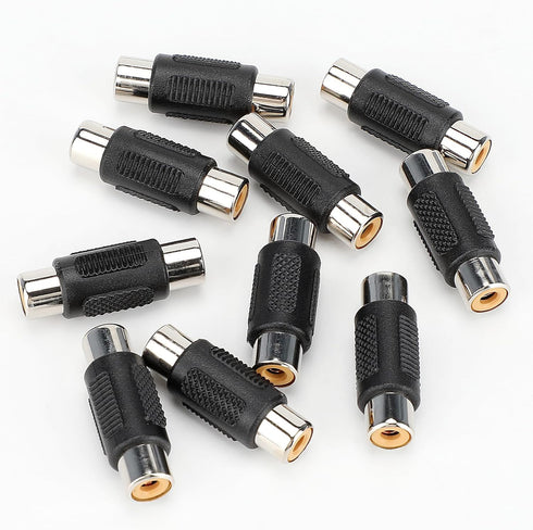 RCA Female to Female Coupler, 3 Pack Audio Video RCA Adapter Connector Gold Plated RCA Jack to Jack Converter RCA Cables Extender for Speaker, Amp...