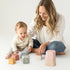 Baby Stacking Cups Toy, Silicone Stacking Tower, Silicone Soft Teething Toy Educational Baby Toys, Baby Building Toys Blocks, 6 Months+, 8 Pcs Set...