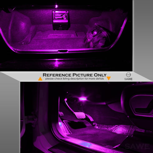 168 194 2825 T10 W5W 5050 5-SMD LED License Plate Dome Map Lights Bulbs (20 pieces) (Pink/Purple)...