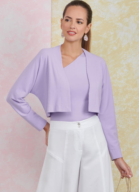 Simplicity Easy to Make Misses' Wide Leg Pants, Knit Shrug and One-Shoulder Top Sewing Pattern Packet, Design Code S9925, Sizes 16-18-20-22-24, Mu...