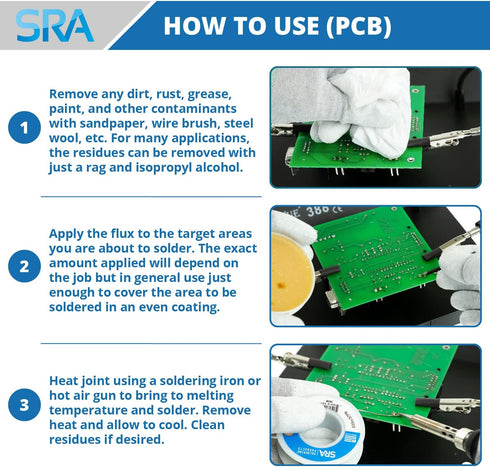 SRA Solder 135 Rosin Paste Soldering Flux For Electronics, No Clean Flux Made for Lead and Lead-Free Solder Circuit Boards and Copper Electrical W...